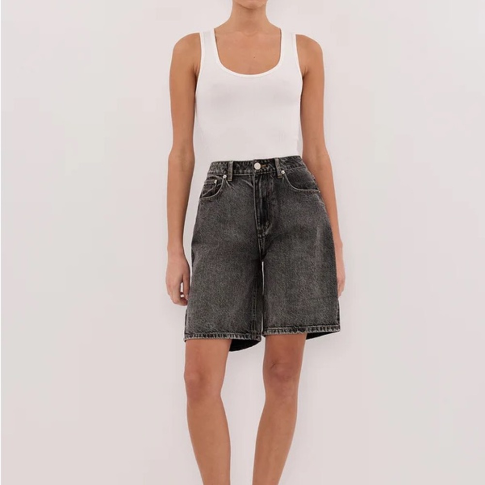 NWT DISSH Bambi Washed Black Bermuda Denim Short